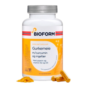 Bioform Gurkemeje m. Curcumin & Ingefær (120 kaps)