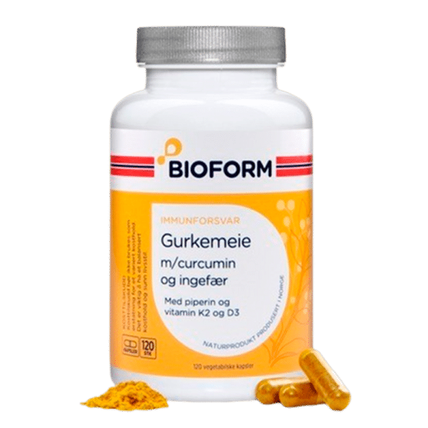 Bioform Gurkemeje m. Curcumin & Ingefær (120 kaps)