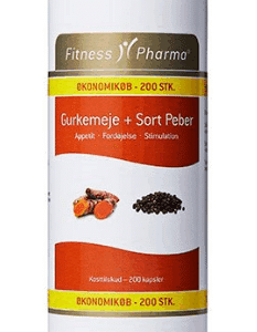 Fitness Pharma Gurkemeje & Sort Peber, 200 kapsler.