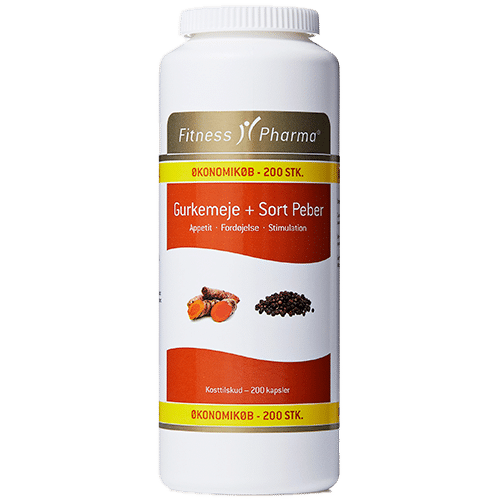 Fitness Pharma Gurkemeje & Sort Peber (200 kap)